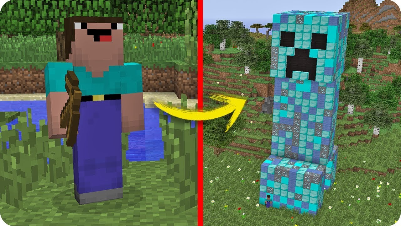 NOOB MINECRAFT VS CREEPER DE DIAMANTE GIGANTE TROLL NOOB ES TROLLEADO ...