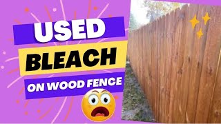 I used BLEACH on a wood fence #woodfence