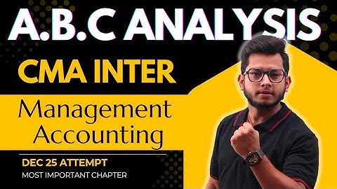 ABC Analysis in CMA Inter | Management Accounting Dec 2025