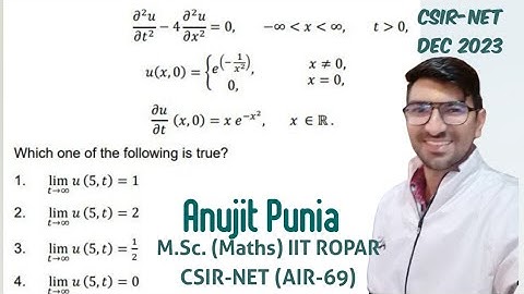 CSIR-NET DEC 2023 Partial Differential equations (Wave Equation)