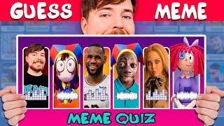 GUESS THE MEME SONG  | QUIZ MEME MrBeast, Tenge Tenge song, Pomni, Ragatha