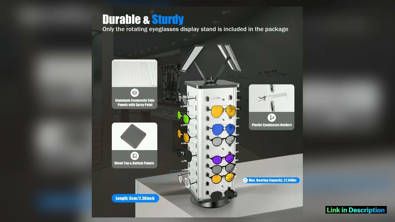 360 Rotating Eyeglass Display Rack Sunglasses Holder Organizer Rack Eyeglass Turning Commercial