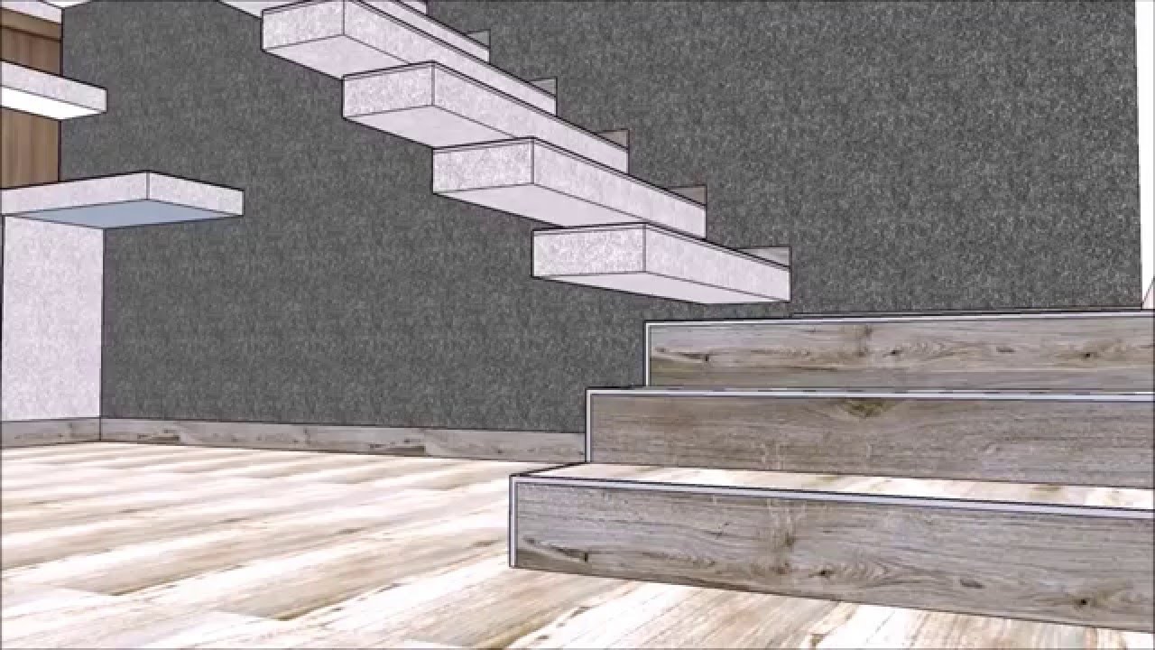 Progetto 3d Scala Interna Moderna Sospesa Architetto Gaetano Fruda Youtube