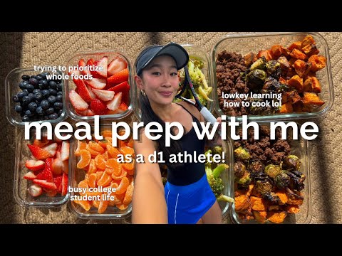 meal prep with me as a d1 athlete 🍓 high protein & realistic