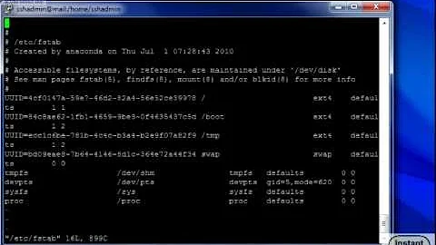 adding linux partitions to /etc/fstab