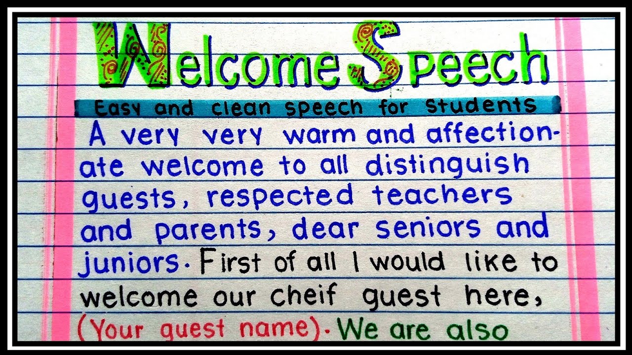 welcome speech in english for principal