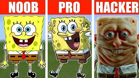 NOOB vs PRO vs HACKER Minecraft Pixel Art SpongeBob SquarePants