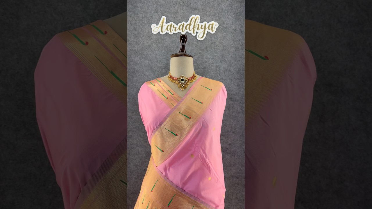 Kanchivaram Paithani Silk Big Parrot Zari Border Saree