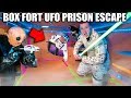 BOX FORT PRISON ESCAPE ALIEN UFO! 24 Hour Box Fort UFO Challenge