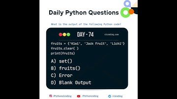 Python Coding challenge - Day 74 | What is the output of the following Python code? #python