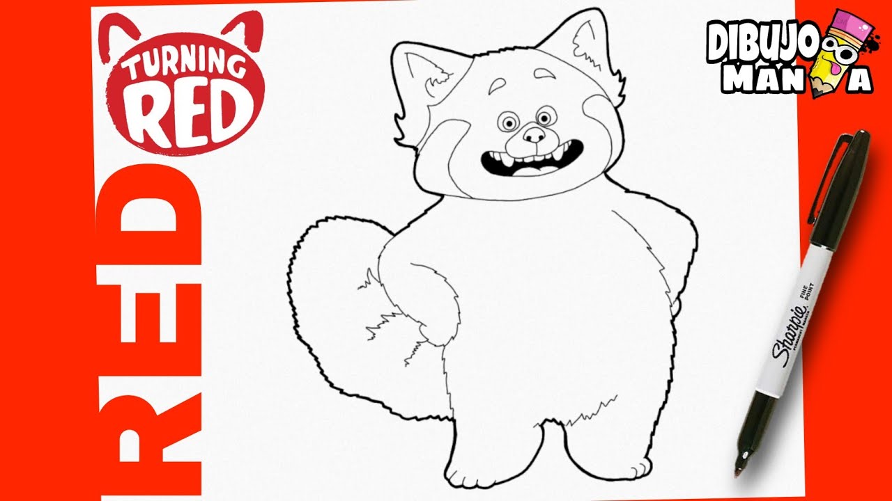 COMO DIBUJAR al panda RED de la película TURNING RED | how to draw red from  the movie turning red - thptnganamst.edu.vn