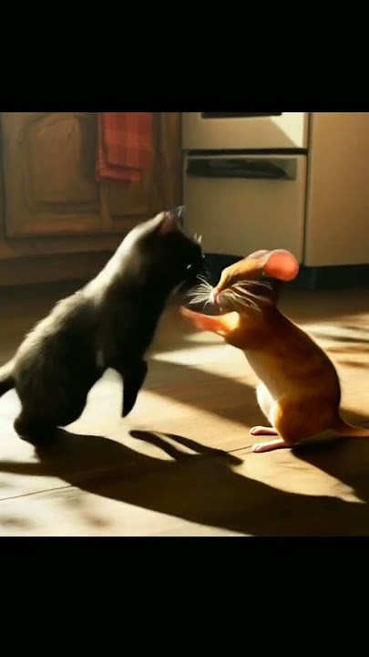 musuh bebuyuta #rat cat #animals #cute
