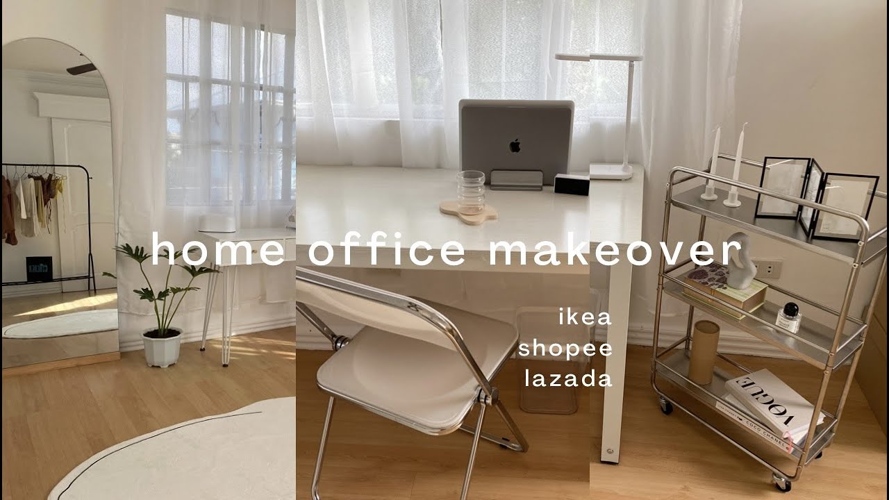 ROOM MAKEOVER | cozy desk setup, minimal aesthetic, pinterest inspired ...