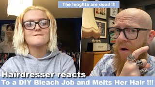 Her Hair is Melted !!! Hairdresser Reacts to Hair Fails #hair #beauty