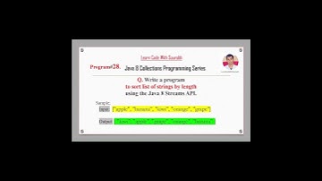 Link In Description: Q28 Sort List of Strings by Length  using Stream API | #java8 #java8tutorials