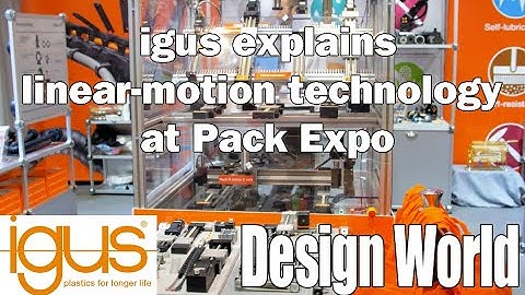 Matt Mowry of igus explains linear-motion technology at Pack Expo