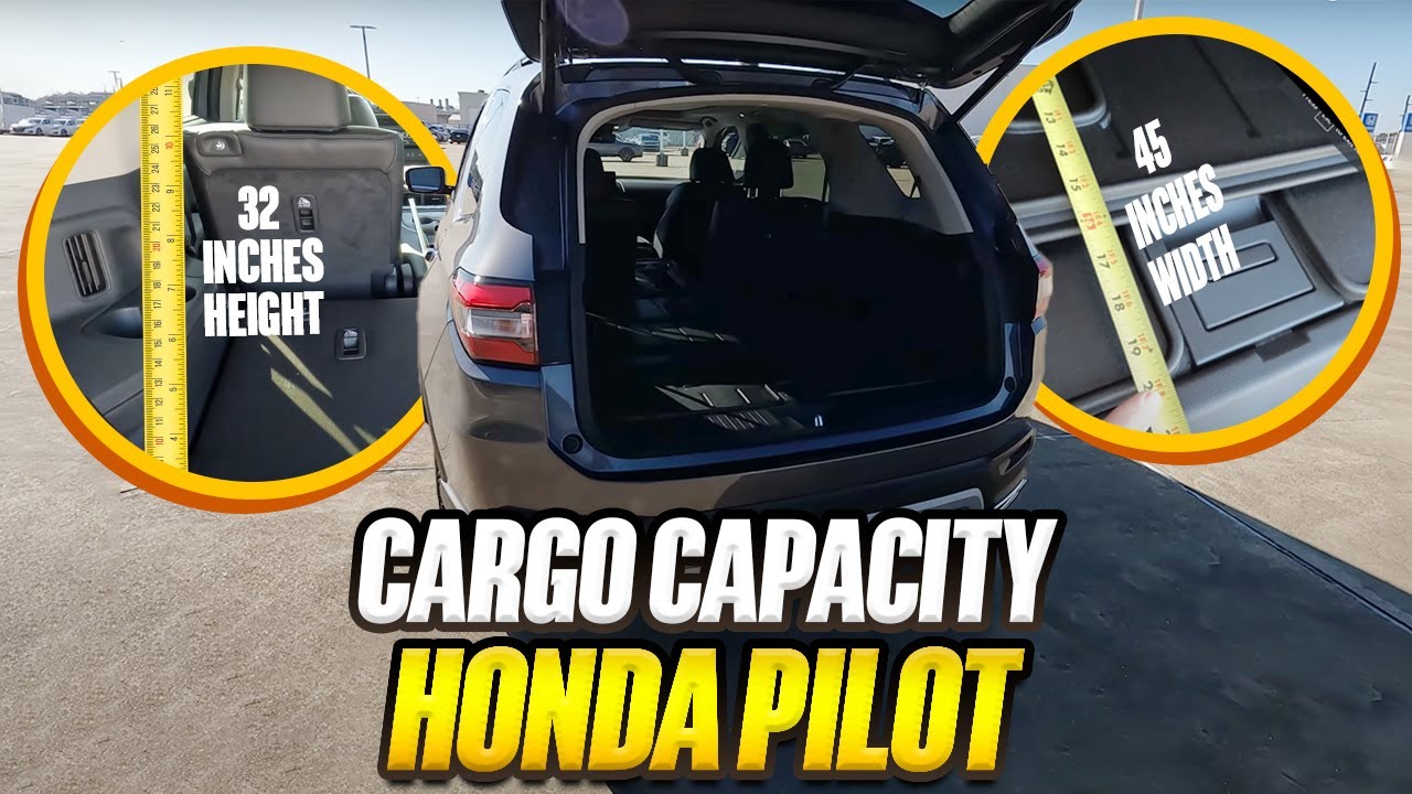 2023 Honda Pilot True Cargo Capacity Given In Inches YouTube
