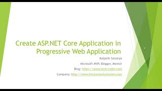 Create ASP.NET Core Application in Progressive Web Application