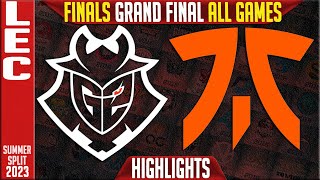 G2 vs FNC Highlights ALL GAMES | LEC Summer Finals Grand Final 2023 | G2 Esports vs Fnatic G4