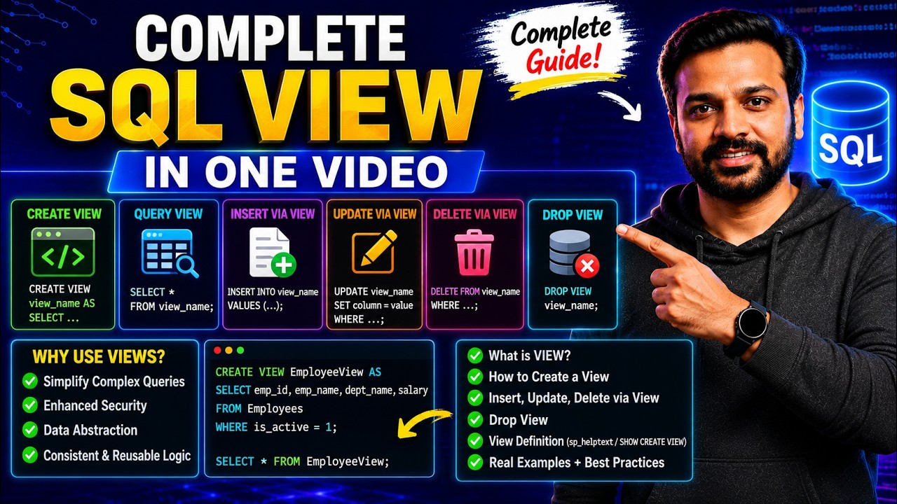 20. Complete SQL Views Tutorial in One Video | Create, Update, Insert ...