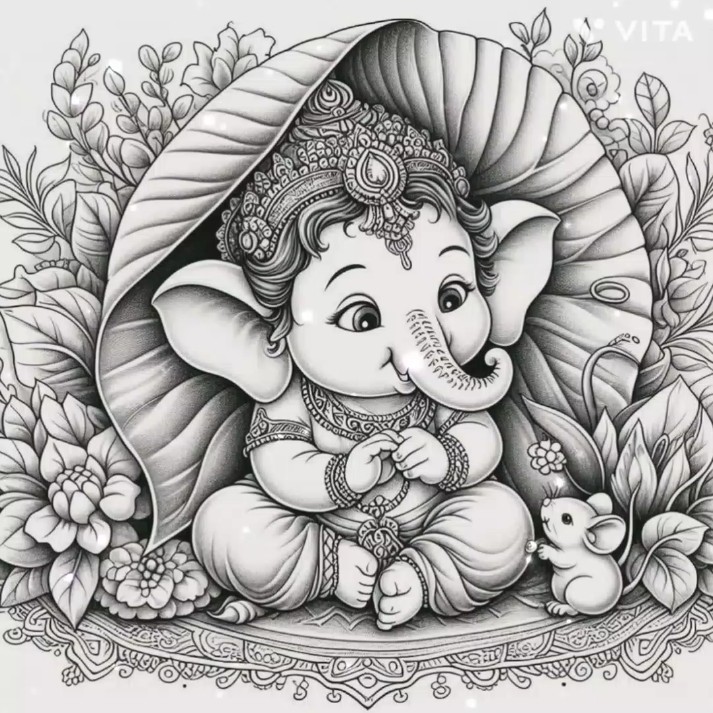 How to draw cute ganpati bappa drawing😊😊#drawing#easydraw#art#ytshorts# ...