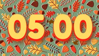 5 Minute Cute Autumn Timer 🍂 with Relaxing Lo-Fi Music | Cozy Classroom Countdown