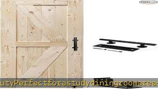 S&Z TOPHAND® 24in x 80in Barn Door, 20-60 in Unfinished British Brace Barn Door/Modern Style/Solid