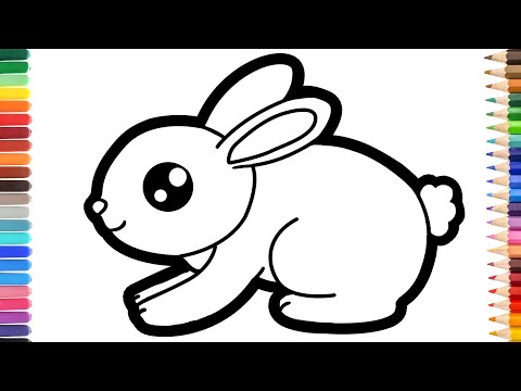 Как нарисовать зайца. Простой рисунок кролика для детей.How to draw a hare. Simple drawing.