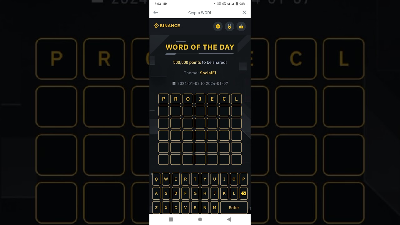 Binance crypto WODL answer today, 7 letter words today | Theme Socialfi -  YouTube