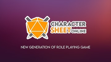 Character Sheet Online - New Generation of Role Playing Game