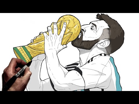 How To Draw Messi (World Cup) | Step By Step | Football / Soccer