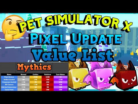 pet simulator x value list Latest pets Prices in gems 