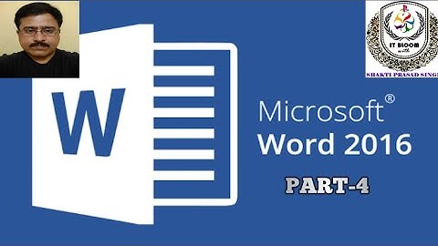 Microsoft Word 2016 (Part-4)