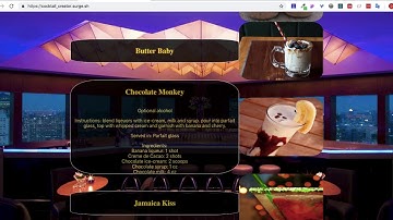 Cocktail Creator created in React with Cocktail DB API