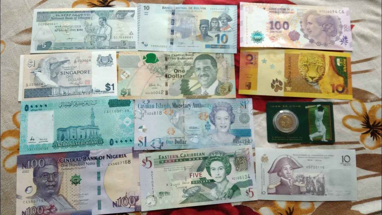 Different types of world bills & coin added to my collection 