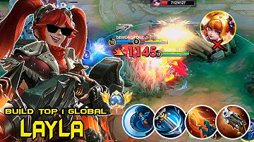 WTF DAMAGE!! NEW BEST 1 HIT DELETE LAYLA BUILD!!🔥- BUILD TOP 1 GLOBAL LAYLA ~ MLBB