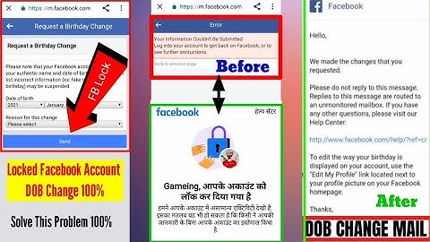 🔴How To Change Date Of Birth In Locked Facebook Account / 100% Working Trick