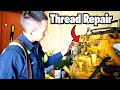 Damage Thread Repair - Install Helicoil on Front Case of a CAT C15 Engine
