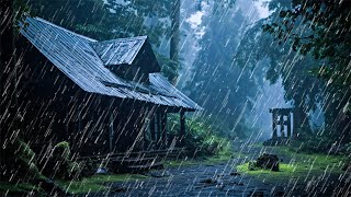 Fall asleep to sound rain, calm, goodbye stress - Heavy rain & thunder in foggy forest at night #35