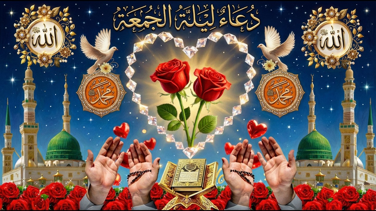 اللهم في ليلة الجمعة  نسألك إيمانًا لا يرتد ويقينًا لا ينفد، وقلبًا خاشعًا ولسانا ذاكرًا