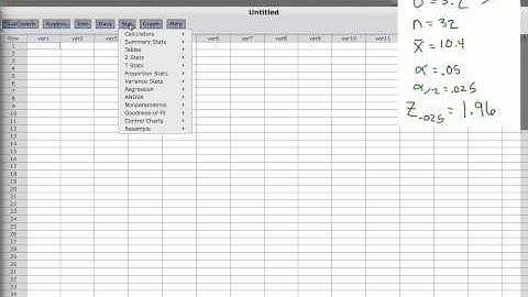 Using StatCrunch to Estimate a Population Mean (Pop. SD is Known)