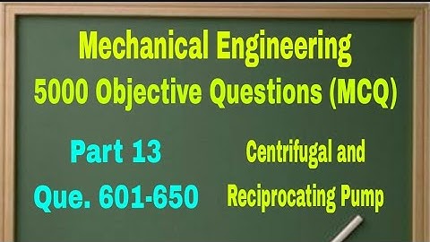 5000 Objective Questions of Mechanical Engineering ll Water Pump ll Que 551-600 ll Video-13
