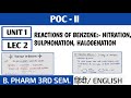 Reaction of benzene - Nitration, Sulphonation, Halogenation । Unit 1 । POC 2 #spharma 