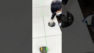 cool technique for installing toilet floor tiles with precision #shorts