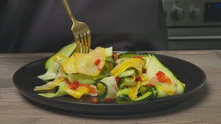 My mom ate this every day and lost 10lb in a month. Zucchini ’Noodle’ salad