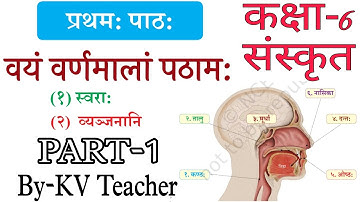 (PART-1) वयं वर्णमालां पठाम: / कक्षा-6 संस्कृत पाठ-1 / NCERT Class-6 Deepakam Chapter-1