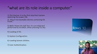 The booting process of a computer system