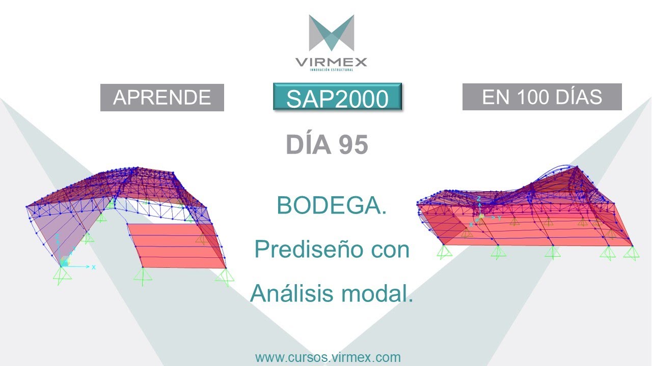 Aprende SAP2000 en 100 días. Día 95. Prediseño con análisis modal - YouTube