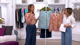 Studio Park x Rosina Grosso Foil Printed Chiffon Blouse on QVC