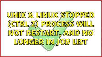 Unix & Linux: Stopped (ctrl z) process will not restart, and no longer in job list